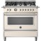 Bertazzoni HER96L1EAVT 6 Εστίες Αερίου - Φούρνος Ηλεκτρικός 90cm Μπεζ